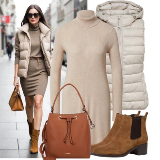 Narozeniny Podzim Outfit s Béžová/Hnědá/Khaki Edited "Cool Podzimní outfit"Look: Bar, 60. narozeniny, Křest, Matriční Úřad, Koncert, Den matek, Škola, Zvláštní příležitosti, Narozeniny