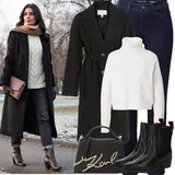 Černé Zimní Kabáty Outfity image