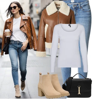 Outfit s Hnědá/Béžová Bunda Vintage Bund/Kožená vintage Bunda/Bunda z Jehněčí Kůže/Kožené Bund/Kožená Bomber Bund GAP "Podzimní Outfity" Outfit s Hnědá/Béžová Bunda Vintage Bund/Kožená vintage Bunda/Bunda z Jehněčí Kůže/Kožené Bund/Kožená Bomber Bund GAP "Podzimní Outfity"