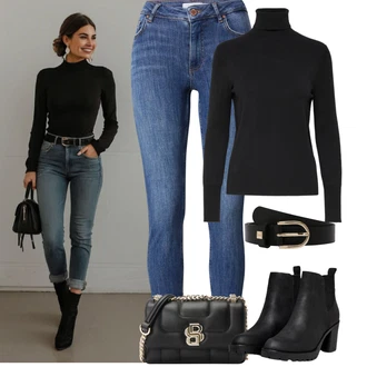 Retro Outfit s Černá/Zlatý Klasické Pásky/Kožený Pásek/Pásek bez Přezky/Ležérní pásek/Široký Opasek Boss "Podzimní Outfity"Look: Cool, Extravagantní, Unisex, Elegantní, Šik, Premium, Klasické, Krásný, Retro, 80tá léta