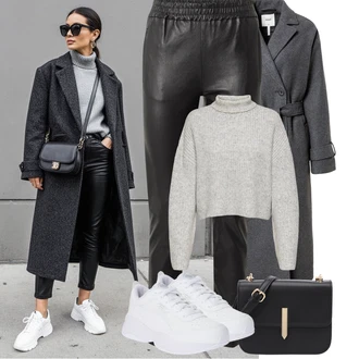 Outfit s Hnědá/Černá/Zelená/Bílá Kožená Kalhoty/Legíny Kožený Vzhled/Kožený legíny/Kalhoty z Umělé Kůže Oakwood "Podzimní Outfity"