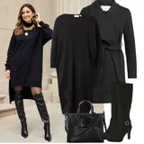 Outfity s pletenými šaty pro podzim image