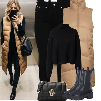 Outfit s Hnědá/Khaki/Béžová Letní peřová Bunda/Puchová Bund/Nafukovací Bund/Bunda na přetažení přes hlavu/Dlouhé Bundy VERO MODA "Podzimní Outfity" Outfit s Hnědá/Khaki/Béžová Letní peřová Bunda/Puchová Bund/Nafukovací Bund/Bunda na přetažení přes hlavu/Dlouhé Bundy VERO MODA "Podzimní Outfity"