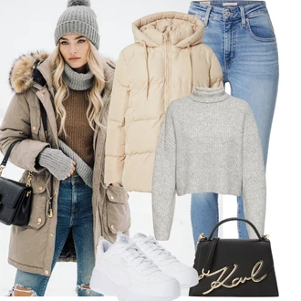 90tá léta Outfit s Světle modrá Kožená bunda/Kožené Boty/Zimní bunda/Kotníková Bota/High Waist Džínové Kalhoty/Navlékací džíny/Džíny s Rozparkem/Push up Džín levi's ® "Podzimní Outfity"Look: Emo, Styl, 90tá léta, Cool, Disko, Old Money, Bezešvé