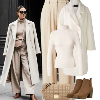 Narozeniny Léto Outfit s Béžová/Oranžová/Hnědá/Khaki Plisovaná kalhoty/Kalhoty s Vysokým Pasem/Lněné Kalhoty/Marlene Kalhoty/Palazzo Kalhoty/Tradiční Kalhoty/Široká Kalhoty/Kalhoty s nášivkou uprostřed/Kalhoty se Štěrbinou/Mušelínové kalhoty Leger by Lena Gercke "Podzimní Outfity"Look: Bar, 30. narozeniny, Den na pláži, Koncert, Firemní večírek, Chatky, Škola, Zvláštní příležitosti, Narozeniny
