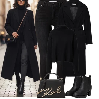 Outfit s Černá Kotníková Bota s Podšívkou/Chelsea Boty/Kožená kotníková bota/Gumová Kotníková Bota/Kožená bunda Only "Podzimní Outfity"