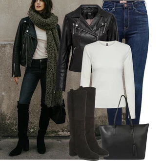 Léto Outfit s Černá/Červená Kožené Bund Bunda z Umělé Kůže/Motorkářská bunda/Motorkářské Bund/Kožené Bund Only "Podzimní Outfity"