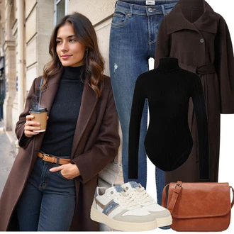 Výstřih na zádech Outfit s Černá Roláková Košile Edited "Podzimní Outfity"