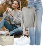 Outfity s koženými teniskami image