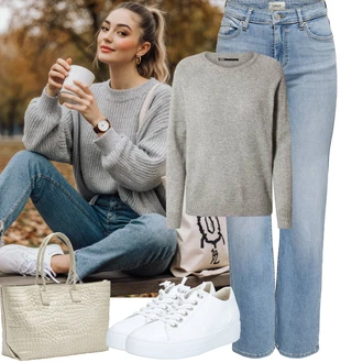 Narozeniny Léto Outfit s Bílá/Béžová/Khaki Velká taška/Obchodní Taška/Taška/Taška Přes Rameno/Taška na Macbook/Kancelářská Taška/Shopper taška/Taška Na Svatbu Liebeskind Berlin "Podzimní Outfity"Look: Malle, Bar, 50. narozeniny, Den na pláži, Koncert, Den matek, Narozeniny