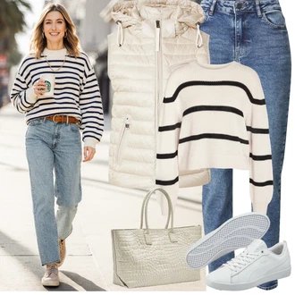 90tá léta Outfit s Modrá/Světle modrá High Waist Džínové Kalhoty/Mom Jean/Zimní bunda/Džíny s Rozparkem/Navlékací džíny/Kožená bunda/Kožená Pánská Bund/Kožené Boty/Zužující se Džíny/Girlfriend Džíny/Push up Džín/Slim Fit Džíny/Džíny Regular Fit Pieces "Podzimní Outfity"Look: Styl, 90tá léta, Cool, Krásný, Old Money, Skromné