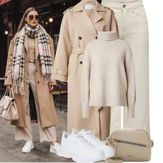 Ke kolenům Outfit s Bílá/Krémová Tenisová bota/Bota na fitness/Tréninková bota/Gymnastická bota/Běžecká bota Puma "Podzimní Outfity"