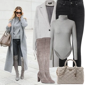 Klasické Koncert Outfit s Šedá/Světle šedá Kabát s Úzkým Střihem/Kašmírový Kabát/Pletený Kabát/Midi Kabát/Vlněný kabát/Blazerový Kabát/Vlněný Fleecový Kabát/Lehký Kabát/Pletený Fleecový Kabát Only, Černá/Tmavě šedá/Světle šedá/Šedá Kožená bunda/Motorkářské Džíny/Push up Džín/Kožené Boty/Slim Fit Džíny/High Waist Džínové Kalhoty/Džíny s Rozparkem/Kožená Pánská Bund/Capri Džíny/Zkrácené Džíny/Dámské Džíny s Délkou 7/8/Kotníková Bota/Termální Džíny/Zimní bunda VERO MODA "Podzimní Outfity"Look: Klasické, Business, Kancelář, Chytrý příležitostný, Univerzitní, Koncert, Škola, 40. narozeniny, Styl, Cool, Old Money, Bezešvé, Skromné, Bar, 18. narozeniny