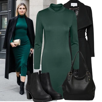 Outfit s Černá Nezařazené About You, Černá Kotníková Bota s Podšívkou/Chelsea Boty/Kožená kotníková bota/Gumová Kotníková Bota/Kožená bunda Only, Černá/Hnědá Velká taška/Obchodní Taška/Taška/Kancelářská Taška/Brašna/Shopper taška/Sportovní Taška Přes Rameno About You "Lehký outfit"