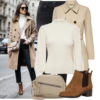 Outfit s Černá/Šedá/Tmavě šedá Kožená bunda/Termální Džíny/Slim Fit Džíny/Zimní bunda/Push up Džín/Motorkářské Džíny/Kožené Boty/High Waist Džínové Kalhoty/Džíny s Rozparkem Only "Módní vzhled na podzim"