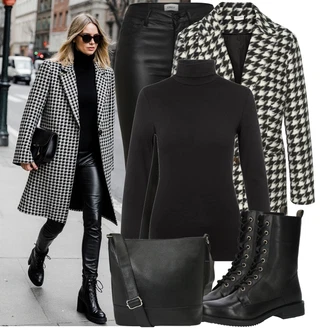 Posilování Outfit s Černá Roláková Košile Pieces "Módní vzhled na podzim"Look: Krasobruslení, Posilování