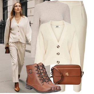 Retro Outfit s Hnědá/Červená/Zlatý Nezařazené Polo Ralph Lauren "Módní vzhled na podzim"Look: Rad, Princezny, Punk, Preppy, Italský, Retro