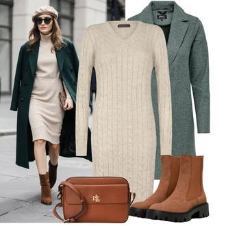 Retro Outfit s Hnědá/Červená/Zlatý Nezařazené Polo Ralph Lauren "Módní vzhled na podzim"Look: Rad, Princezny, Punk, Preppy, Italský, Retro