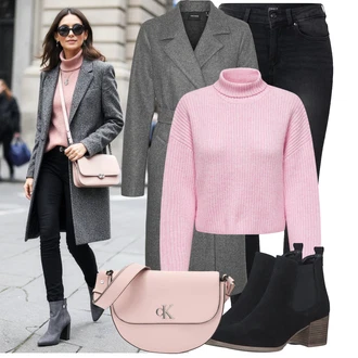 Outfit s Černá/Šedá/Tmavě šedá Kožená bunda/Termální Džíny/Slim Fit Džíny/Zimní bunda/Push up Džín/Motorkářské Džíny/Kožené Boty/High Waist Džínové Kalhoty/Džíny s Rozparkem Only, Černá/Modrá Chelsea Boty/Kovbojská kotníková bota/Kotníková Bota s Podšívkou/Letní kotníková kozačka/Westernová Kotníková Bota Tamaris "Módní vzhled na podzim"