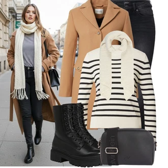 Dlouhé Outfit s Černá/Šedá/Tmavě šedá Kožená bunda/Termální Džíny/Slim Fit Džíny/Zimní bunda/Push up Džín/Motorkářské Džíny/Kožené Boty/High Waist Džínové Kalhoty/Džíny s Rozparkem Only "Nápadný look na zimu"