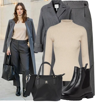 Outfity na běhání s Šedá/Světle šedá/Tmavě šedá Široká Kalhoty/3/4 Kalhoty/Culotte Kalhoty/Mušelínové kalhoty/Palazzo Kalhoty/Plisovaná kalhoty/Teplák Kožená Pánská Bund JdY "Outfit na podzim"