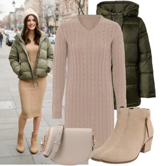 Potisk loga Outfit s Hnědá/Šedá/Béžová Klasická Taška Přes Rameno/Malá Taška/Brašna/Sportovní Taška Přes Rameno Seidenfelt Manufaktur "Perfekt na podzim"