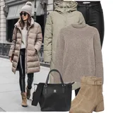 Outfity s černými koženými legínami image