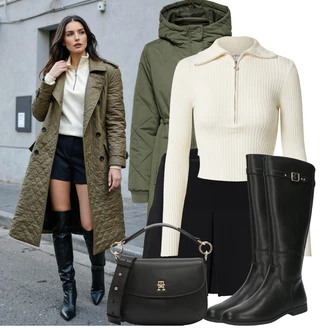 Svatební host Outfit s Černá/Růžová/Žlutá Edited "Perfektní na zimu"