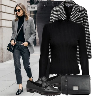 Dlouhé Outfit s ?erná/?edá/Tmav? ?edá Ko?ená bunda/Termální D?íny/Slim Fit D?íny/Zimní bunda/Push up D?ín/Motorká?ské D?íny/Ko?ené Boty/High Waist D?ínové Kalhoty/D?íny s Rozparkem Only "Podzimní Look"