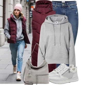 Outfit s Stříbrný/Šedá/Světle šedá/Bílá/Krémová Bota Úzká teniska/Nízká Teniska/Kožené tenisky/Letní tenisky/Tenisky s Bočním Zipem Tamaris "Podzimní Look" Outfit s Stříbrný/Šedá/Světle šedá/Bílá/Krémová Bota Úzká teniska/Nízká Teniska/Kožené tenisky/Letní tenisky/Tenisky s Bočním Zipem Tamaris "Podzimní Look"