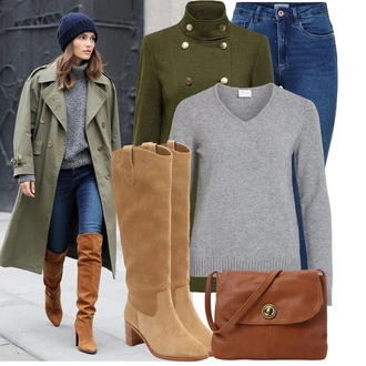 Outfit s Hnědá/Béžová/Žlutá Taška Přes Rameno/Klasická Taška Přes Rameno/Sportovní Taška Přes Rameno/Brašna/Dopisová peněženka/Taška na Macbook/Taška/Nezařazené Pieces "Podzimní Look"