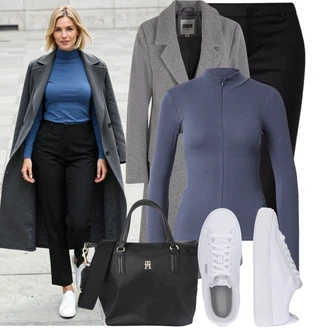 Malý Outfit s Černá/Fialová/Růžová Obchodní Taška/Taška/Kancelářská Taška/Brašna/Shopper taška Tommy Hilfiger "Podzimní outfit na volný čas"