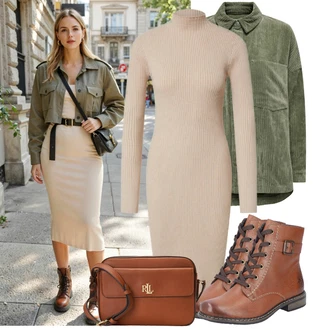 Outfit s Hnědá/Červená/Zlatý Nezařazené Polo Ralph Lauren "Podzimní outfit na volný čas"