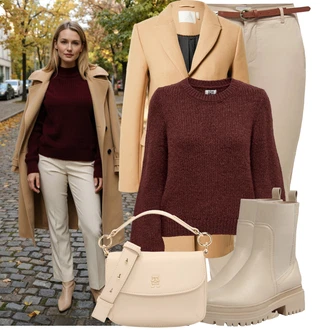Outfity s kotníkovými botami s Tmavě červená/Oranžová/Růžová/Červená/Hnědá/Vínová Mohair Pullover/Jednoduchý Svetr/Basic Svetr/Vlněný Svetr/Svetr Carmen/Pletený Svetr JdY "Podzimní outfit na volný čas"
