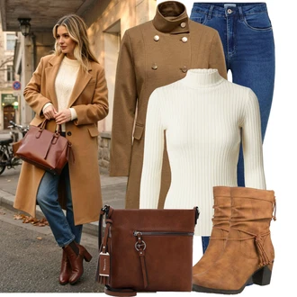 Krásný Outfit s Modrá/Tmavě modrá/Světle modrá Džínové Legíny/Jeggings/Skinny Kalhoty Only "Podzimní outfit pro každý den"Look: Styl, Klasické, Cool, Moderní, Krásný, Bezešvé, Skromné