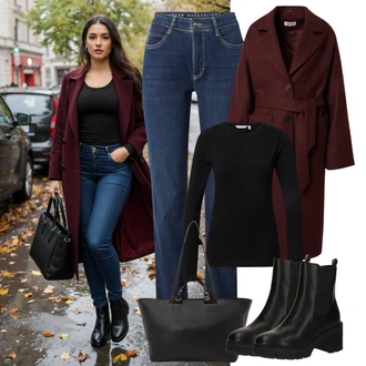 Prešite outfit mit Črna Srajca & majica velike velikosti/Pletene velika velikost/Bluza velika velikost B.young "praktičen jesenski videz"