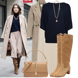 Narozeniny Léto Outfit s Béžová/Khaki/Hnědá Maxi sukně/Italská Sukně/Sukně Pro Svatebního Hosta/Sukně Pro Matriku/Vintage sukně maxi/Slavnostní Maxi Sukně/Dlouhá Sukně/Plisovaná sukně/Nezařazené Only "Stylové kombinace pro volný čas"Look: Bar, 60. narozeniny, Koncert, Biřmování, Den matek, Zvláštní příležitosti, Matriční úřad, Narozeniny, 30. narozeniny