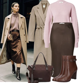 Oblečení se sukní Egirl s Růžová/Fialová Svetr z Jemné Pleteniny/Basic Svetr/Jednoduchý Svetr/Pletený Svetr/Svetr Carmen/Zimní Svetr/Vlněný Svetr/Kašmírový Svetr/Svetr Niki/Kašmírový Svetr/Hrubě pletený svetr/Crop Svetr/Svetr s Kulatým Výstřihem JdY "Stylové kombinace pro volný čas"Look: S průsvitem, Pro Dům, Univerzitní, Egirl, Preppy, Romantický