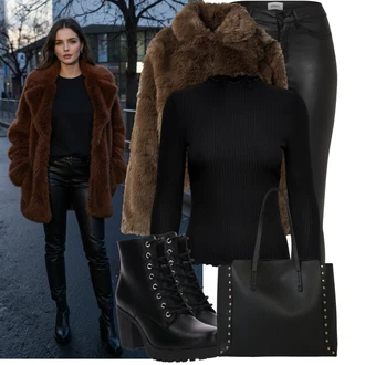 Outfit s Černá/Bílá Velká taška/Obchodní Taška/Taška/Taška Přes Rameno/Kancelářská Taška/Shopper taška/Sportovní Taška Přes Rameno/Taška Na Rameno About You "Stylový zimní outfity"