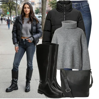 90tá léta Outfit s Modrá/Světle modrá/Tmavě modrá Kožená bunda/Termální Džíny/Navlékací džíny/Džíny s Rozparkem/High Waist Džínové Kalhoty/Slim Fit Džíny/Zimní bunda/Push up Džín/Kožené Boty/Kožená Pánská Bund G-Star Raw "Stylový zimní outfity"Look: Styl, 90tá léta, Cool, Francouzské, Old Money, Bezešvé