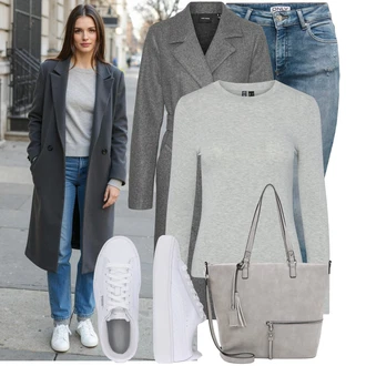 Potisk loga Outfit s Bílá Nízká Teniska/Teniska s dírkovaným vzorem/Úzká teniska/Teniska na platformě Puma "Stylový zimní outfity"