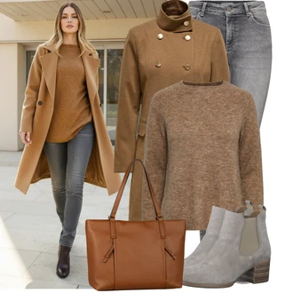 Outfit s Šedá/Světle šedá/Tmavě šedá Kožená bunda/Džíny s Rozparkem/Slim Fit Džíny/Džíny s Nízkým Sedem/Kožené Boty/Motorkářské Džíny/High Waist Džínové Kalhoty/Termální Džíny/Zimní bunda/Push up Džín Only "Stylový zimní outfity"