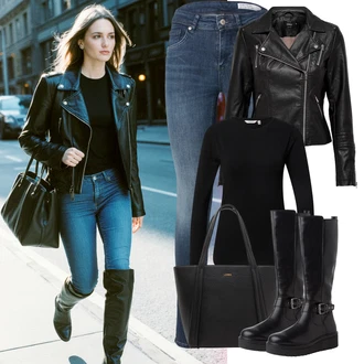 Poletje Za 60 in več outfit mit Črna/Rdeča Plašč Only "udoben jesenski videz"