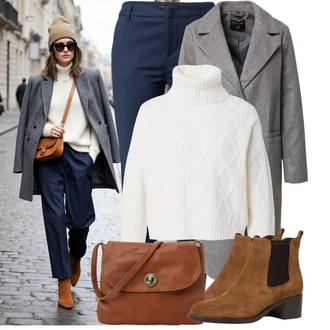 Zip Outfit s Tmavě modrá/Modrá Nezařazené VERO MODA "Vkusný podzimní outfit"