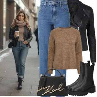 Klasické Koncert Outfit s Modrá/Světle modrá Kalhoty se Štěrbinou/Boyfriend Kalhoty/Kalhoty s dírou/Rovná Kalhoty/Kalhoty s Vysokým Pasem/Kalhoty Bootcut Edited "Podzimní Outfity"Look: 90tá léta, Klasické, Cool, Bar, Koncert, Škola