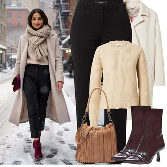 Outfit s Černá Pohodlná Kalhoty/Úzká Kalhoty/Business Kalhoty/Boyfriend Kalhoty/Obleková Kalhoty/Bengaline Kalhoty/Kalhoty s 5 kapsami/Rovná Kalhoty/Žerzejová Kalhoty/Dlouhá Kalhoty VERO MODA "Podzimní Outfity"