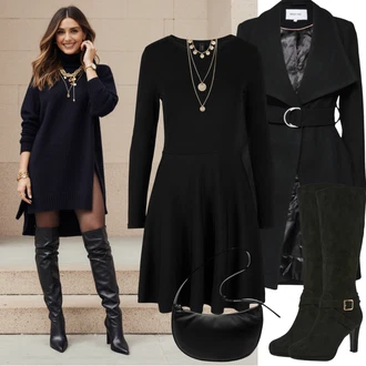 Outfit s Zlatý/Béžová Náhrdelník/Jemný Řetízek/Sada šperků/Bohatě zdobený Náhrdelník/Statement Náhrdelník Pilgrim "Podzimní Outfity"