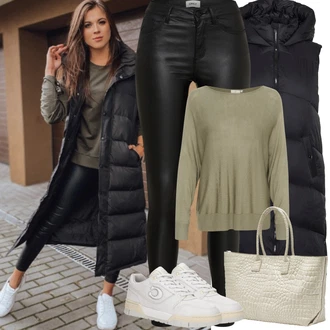 Outfity na podzim Narozeniny s Bílá/Béžová/Khaki Velká taška/Obchodní Taška/Taška/Taška Přes Rameno/Taška na Macbook/Kancelářská Taška/Shopper taška/Taška Na Svatbu Liebeskind Berlin "Podzimní Outfity"Look: Malle, Bar, 50. narozeniny, Den na pláži, Koncert, Den matek, Narozeniny