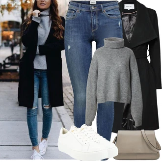 Outfity z džínu s Černá About You "Podzimní Outfity" Outfity z džínu s Černá About You "Podzimní Outfity"