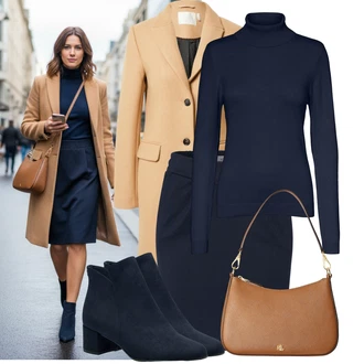 Karneval Outfit s Hnědá/Béžová/Bílá Nezařazené Polo Ralph Lauren "Módní zimní outfit"Look: Malle, Bar, Koncert, Škola, Karneval, Galavečer, Den matek